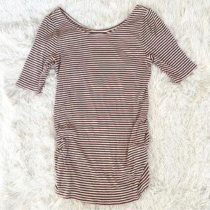 Isabel Maternity Rust Striped Tee